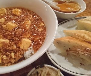 Close-up of soup in bowl