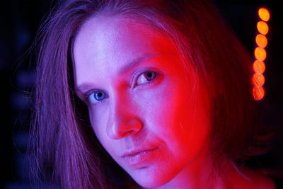 Close-up portrait of a beautiful young woman