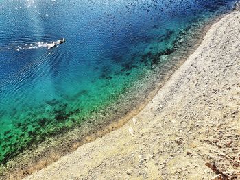 High angle view of beach