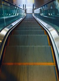 High angle view of escalator