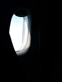 Close-up of airplane window