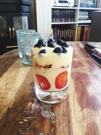 Close-up of dessert on table