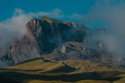 Panoramic view of volcanic mountain