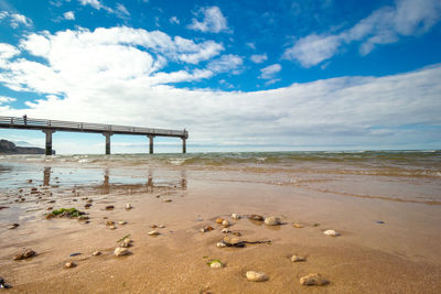 Scenic view of beach against sky