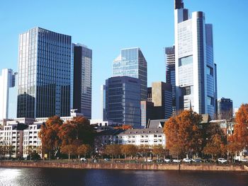 Modern buildings against sky in city