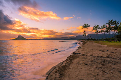 Hawaiis chinaman's hat at sunrise