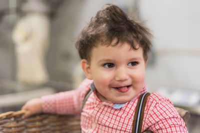 Portrait of cute boy smiling