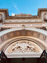 Low angle view of historic building against sky