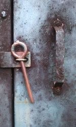 Close-up of rusty metal door