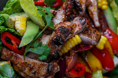 Close-up of vegetables on barbecue