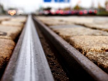 Close-up of railroad track