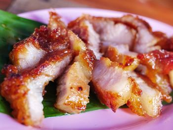 Close-up of meal served in plate