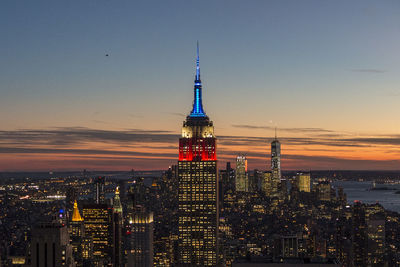 Illuminated tower at night