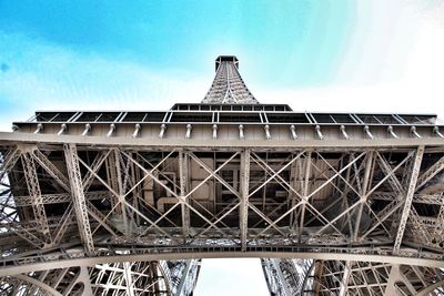 Low angle view of eiffel tower