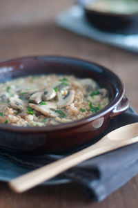 Close-up of soup in bowl