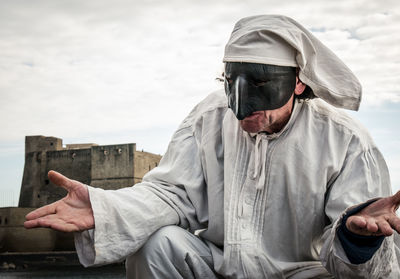 Pulcinella traditional neapolitan mask, naples italy