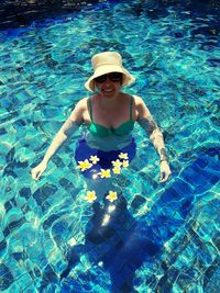 High angle view of swimming pool