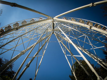 Low angle view of ferris wheel against clear sky