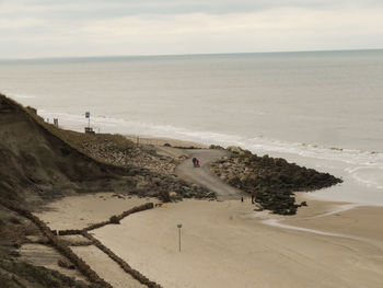 High angle view of beach against sky