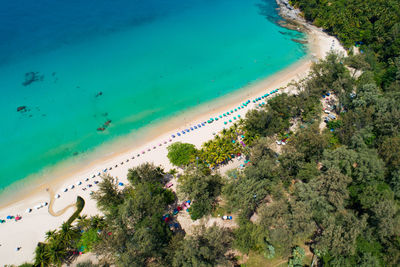 High angle view of beach