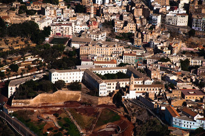 High angle shot of townscape