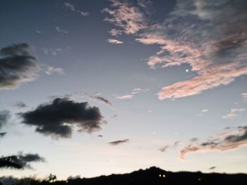Low angle view of sky during sunset