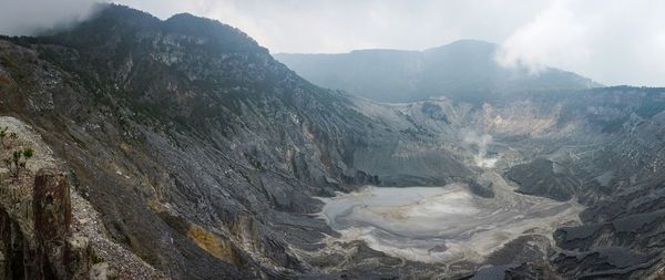Sulfuric crater of tangkuban perahu