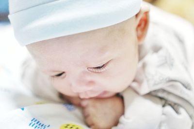 Close-up of baby sleeping