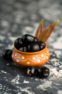 Close-up of black tea on table