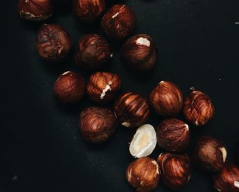 High angle view of eggs on table