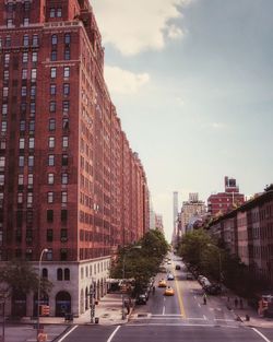 Cars on road in city