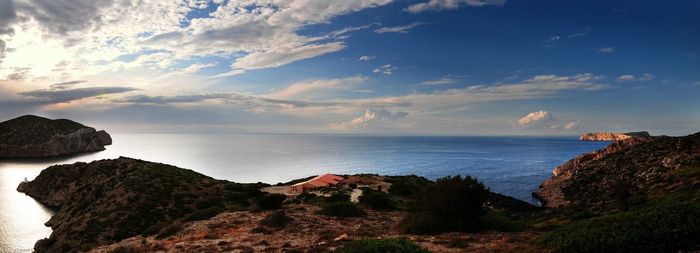 View of sea against cloudy sky