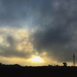 Silhouette of landscape at sunset