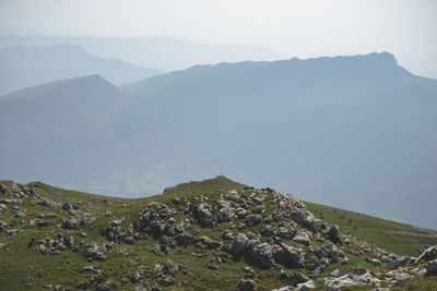 Scenic view of mountains against sky