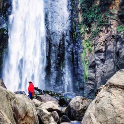 Scenic view of waterfall