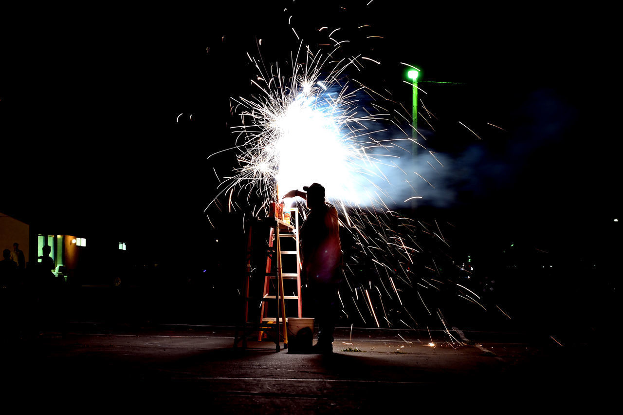 FIREWORK DISPLAY AT NIGHT DURING FESTIVAL