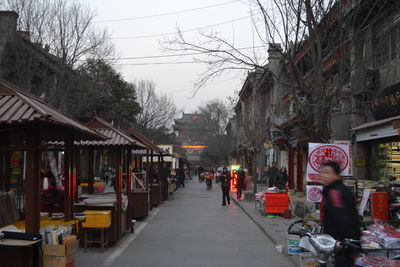 People walking in park