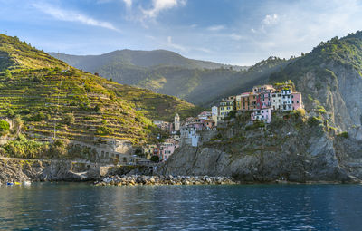 Scenery around manarola, a small town at a coastal area named cinque terre in liguria