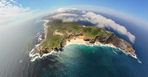 Aerial shot of seascape