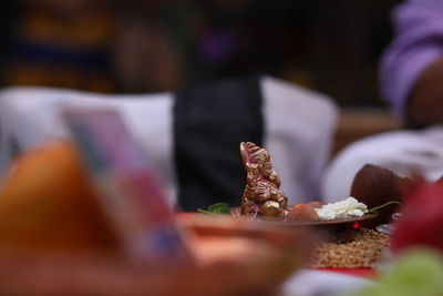 Close-up of food on table