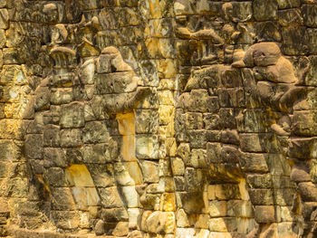 Text on stone wall of temple