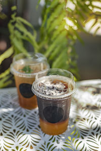 Close-up of drink on table