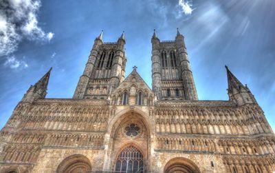 Low angle view of historical building against sky