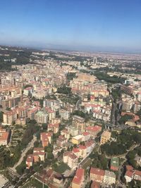 High angle view of townscape against sky