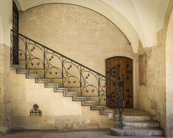 View of spiral staircase of building