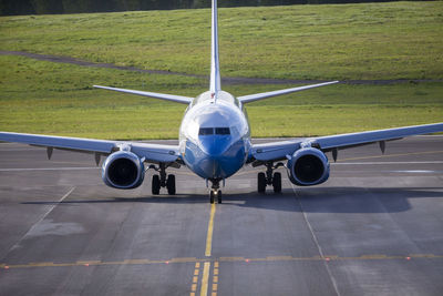 Airplane on airport runway