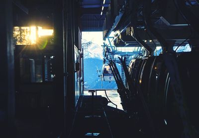 Close-up of illuminated street light