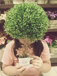 Woman holding flowers