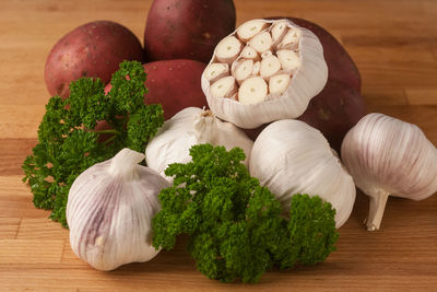 Close-up of vegetables on table