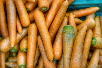 High angle view of vegetables at market stall